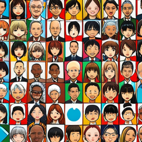 **

"A diverse group of business people from around the world collaborating on a digital project, showcasing intercultural communication and modern technology like AI translation, with a subtle background emphasizing SDGs and sustainable business practices. Japanese manga style, vibrant colors."

**