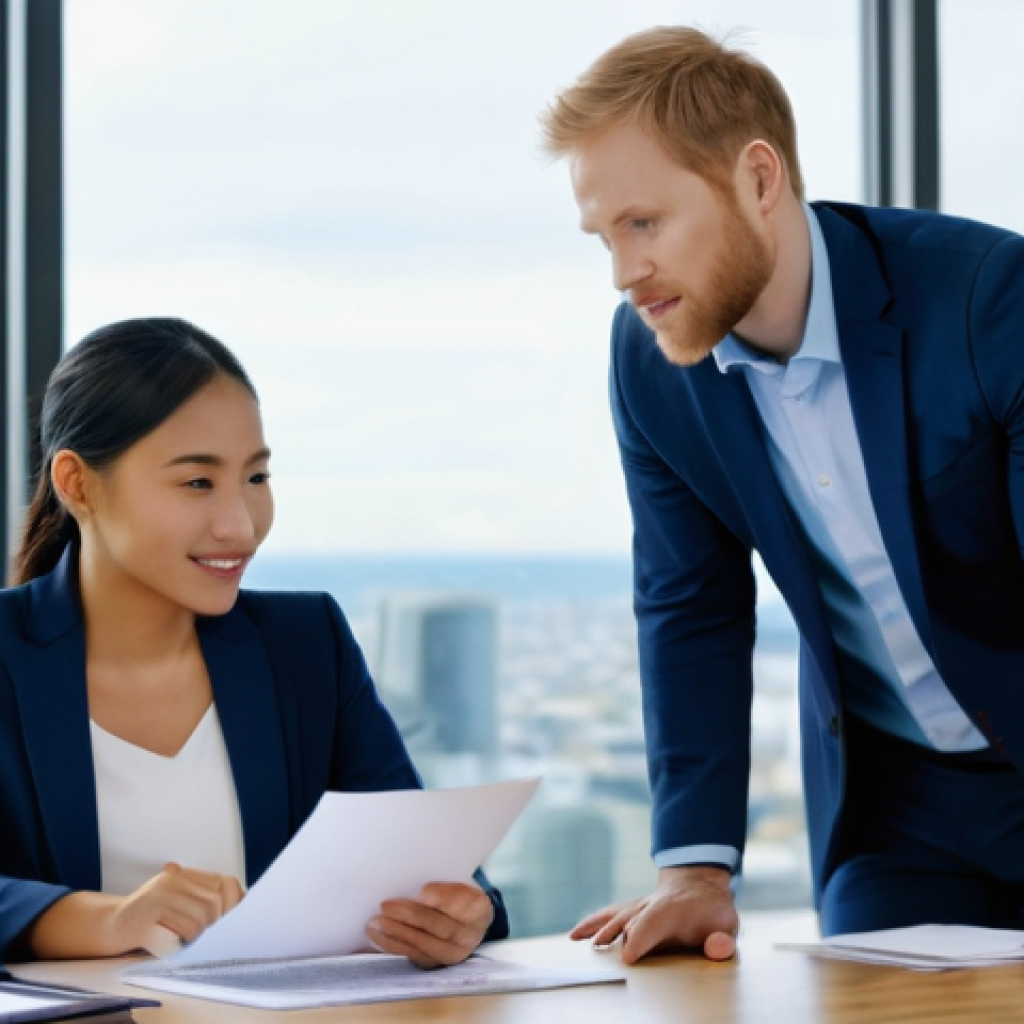 국제비즈니스 실무 서류 작성 가이드 - **Prompt: Global Collaborative Document Review**
    A diverse team of three business professionals ...