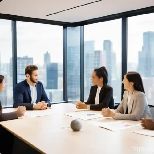 국제비즈니스 경력개발 로드맵 - **Prompt 1: Global Connections and Self-Discovery**
    "A diverse group of five young professionals...