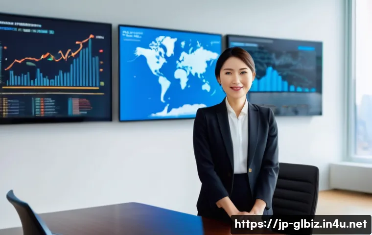 국제비즈니스 자격증 취득 후 경력 전환 - A professional Japanese businesswoman in modern office attire, confidently leading a diverse interna...